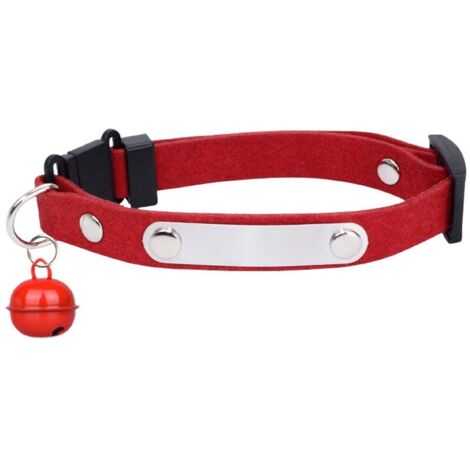 Collar de gato de cachemira con cascabel, 21-28 cm, rojo