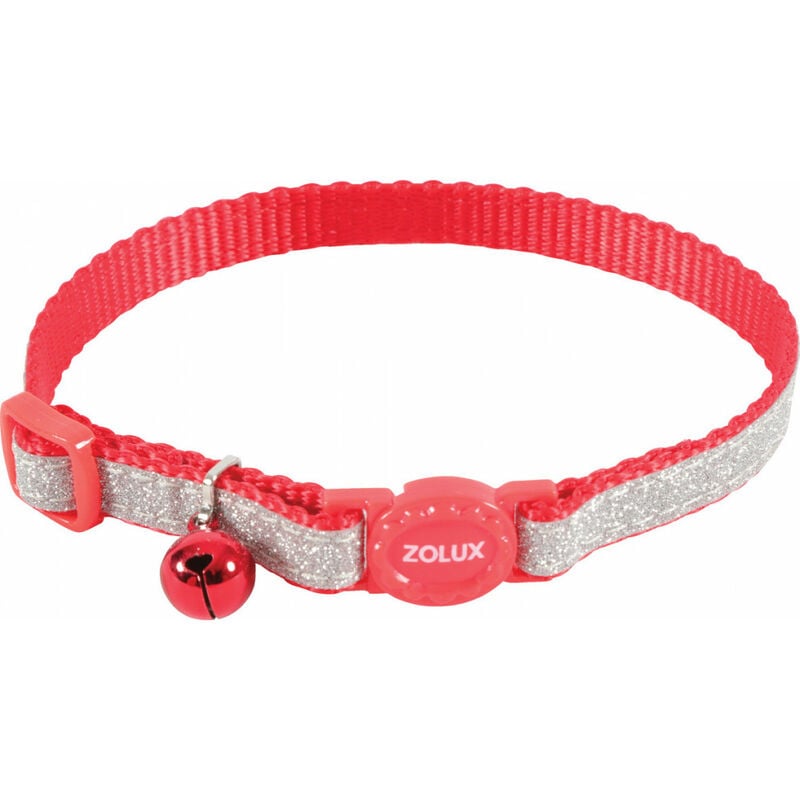 

SHINY collar de nylon ajustable de 17 a 30 cm. rojo . para gato.
