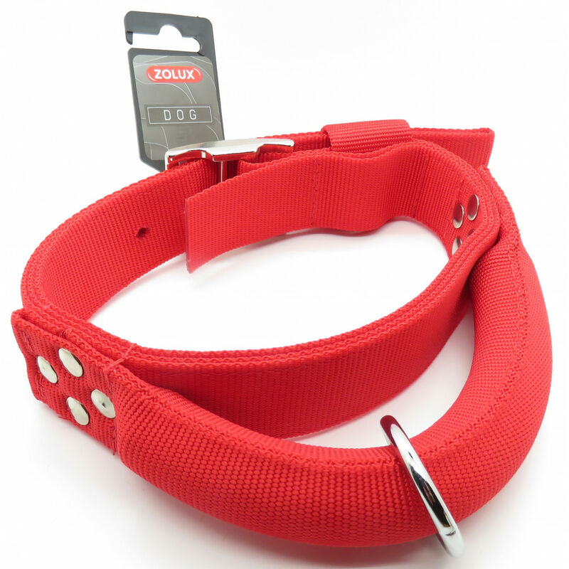 

Collar de nylon con mango T 60. rojo. tamaño del cuello. de 39,5 a 49,5 cm. para el perro.