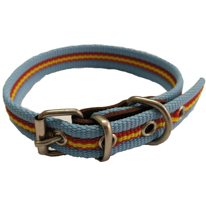 

Collar de perro bandera de España color celeste | Collar de perro de algodon | Collar 40 cms