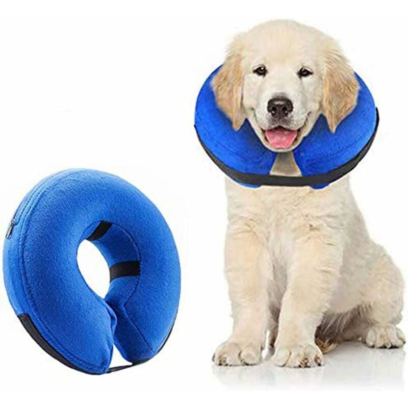 

Collar de perro Collar de perro inflable de protección Collar de protección Collar de mascota Collar de protección cómodo ajustable con velcro, M