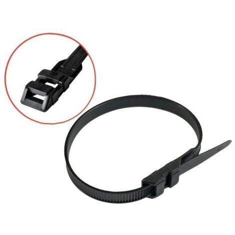 Collar de sujeción de doble cabeza - Negro - Nylon 6.6 9x260 mm - Caja de 25