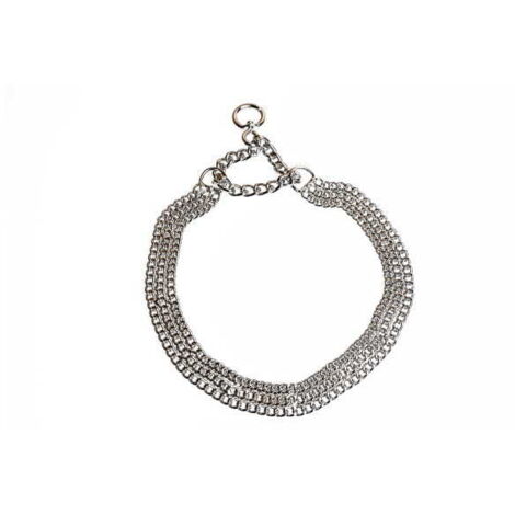 Collar de triple cadena 40-50cm Plata