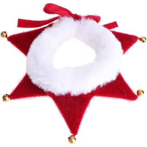 Collar navideño ajustable para mascotas con bufanda, apto para perros, gatos, cachorros y gatitos (talla M, 5 cascabeles).