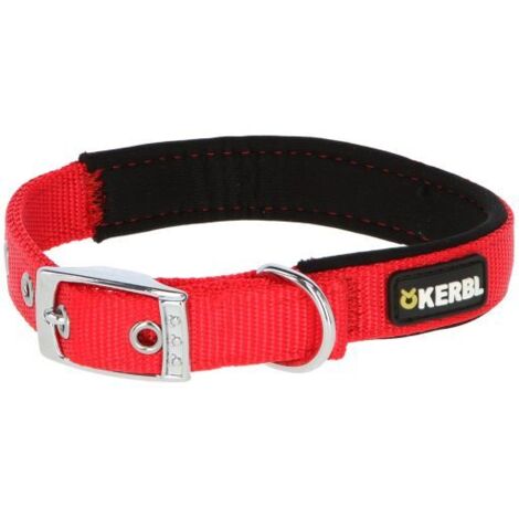 Collar nylon KERBL MIAMI PLUS para perros (varios tamaños) - Rojo