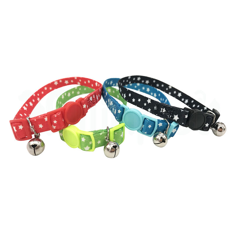 

Collar para Gato con Estampación de Estrellas, 1.0 x 30 CM - Negro