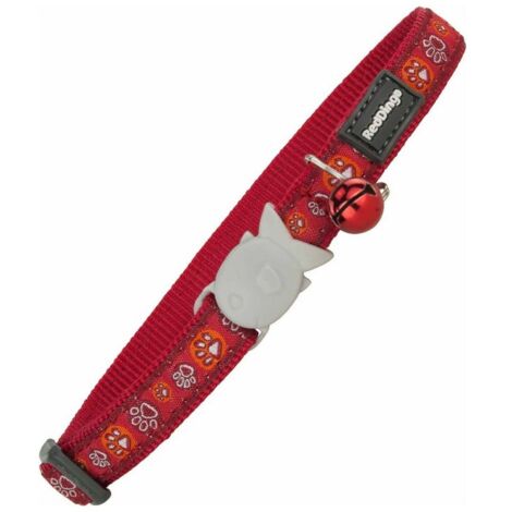 Collar para Gato Red Dingo Style Rojo 20-32 cm Huella de animal
