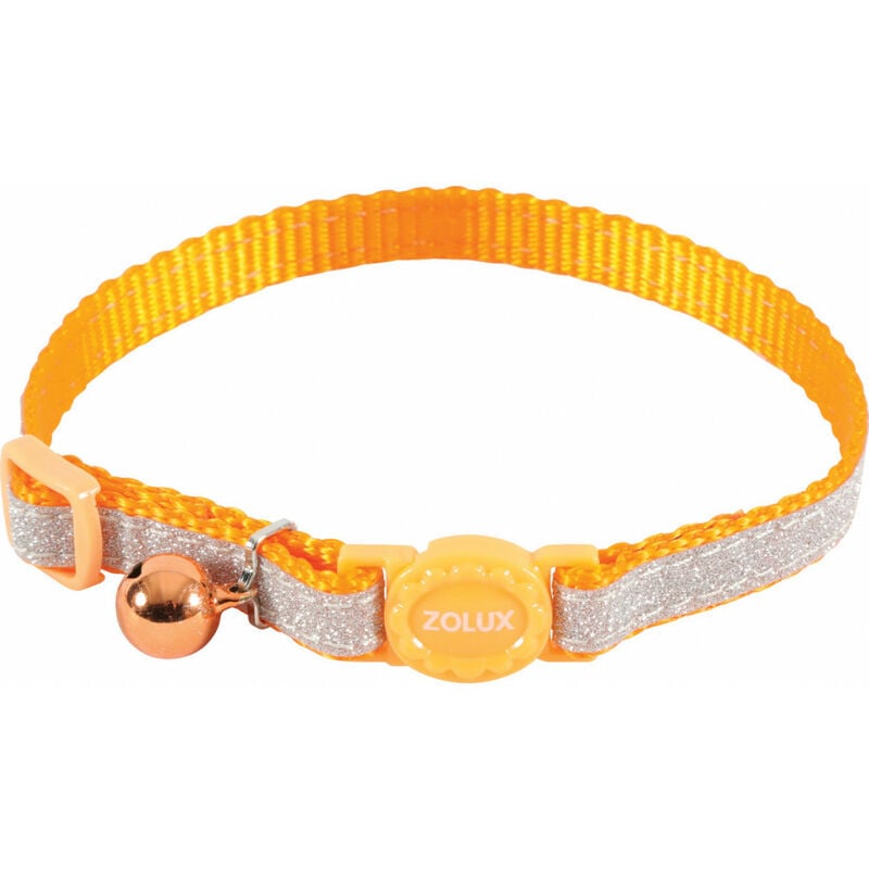 

SHINY collar de nylon ajustable de 17 a 30 cm. naranja . para gato.