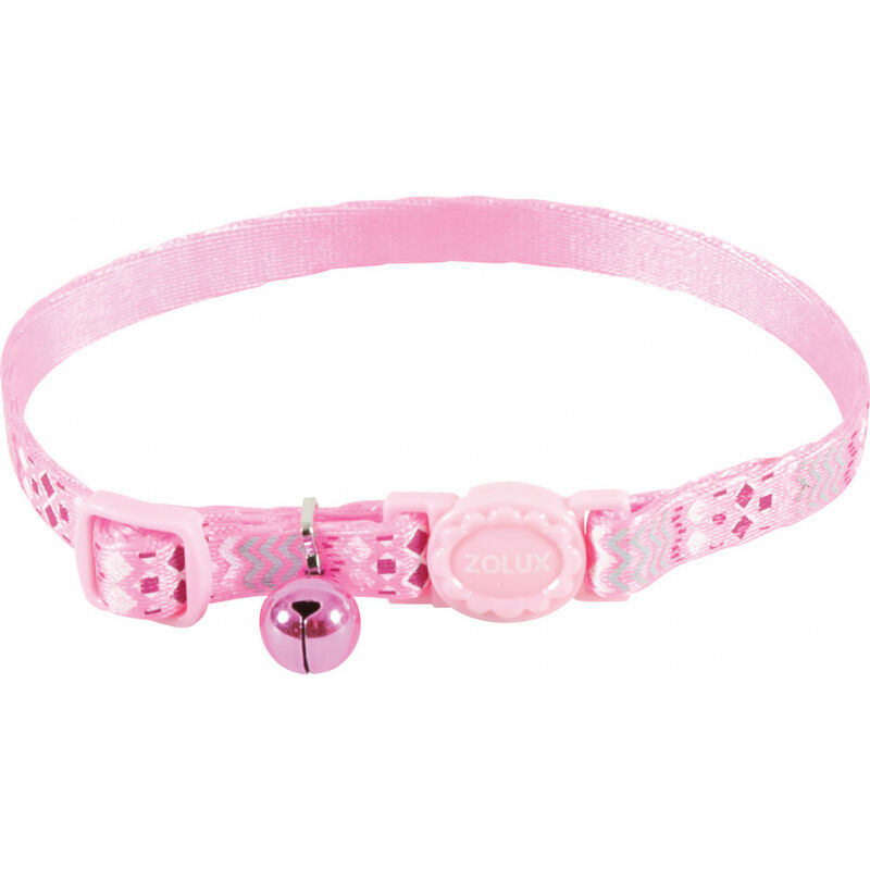 

Collar ETHNIC de nylon ajustable de 17 a 30 cm. rosa . para gato.