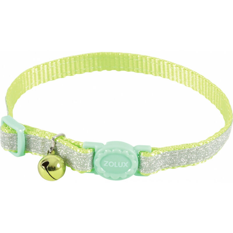 

SHINY collar de nylon ajustable de 17 a 30 cm. verde . para gato.