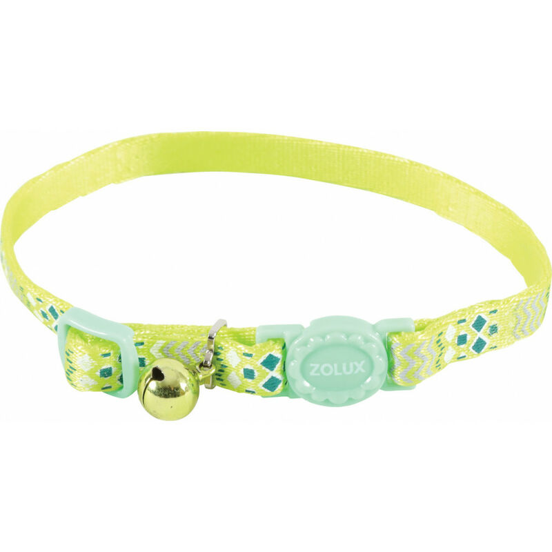

Collar ETHNIC nylon ajustable de 17 a 30 cm. verde . para gato.