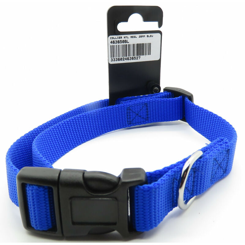 

collar de nylon. tamaño 40 - 50 cm. 20 mm. color Azul. para el perro.