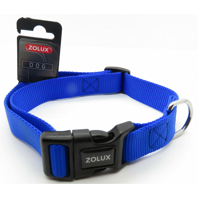

collar de nylon. tamaño 50 - 60 cm. 25 mm. color azul. para el perro.