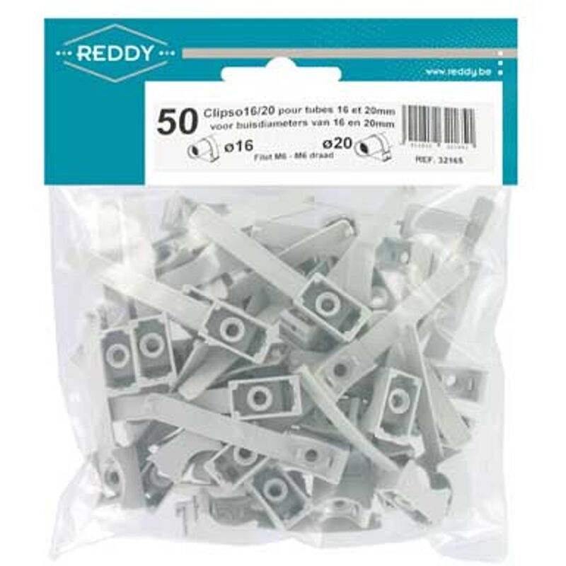 

Collar 'Clipso 16/20' de diámetro del tubo 16 o 20 mm - 50pcs - Reddy