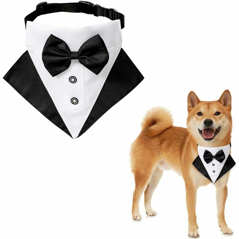 Collare a bandana regolabile da smoking per cani 1...