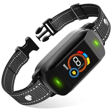 Collare antiabbaio automatico per cani, controllo intelligente antiabbaio, 3 modalità di vibrazione/suono/shock statico, 5 livelli di sensibilità, impermeabile e ricaricabile per cani di taglia grande