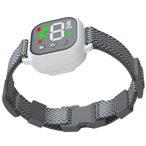 Collare antiabbaio bianco per cani, collare antiabbaio intelligente ricaricabile, collare antiabbaio da 20-70 cm con 8 livelli di sensibilità regolabili, collare antiabbaio con segnale acustico