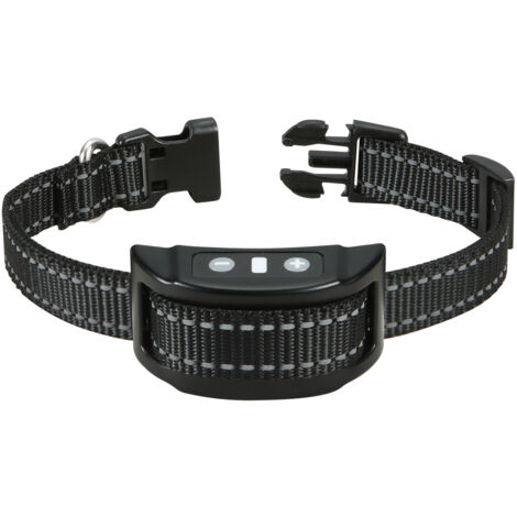 Collare antiabbaio per cani di piccola taglia, collare antiabbaio con striscia riflettente regolabile, efficace e umano, nero