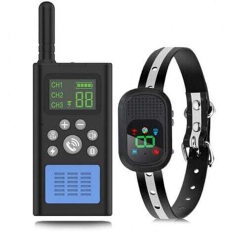 Collare antiabbaio per cani di taglia grande, media e piccola, collare elettrico con telecomando da 1500 m (confezione vuota), collare antiabbaio con funzione di segnale acustico e vibrazione.