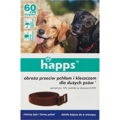 Collare antipulci e zecche Happs da 60 cm per cani di taglia grande