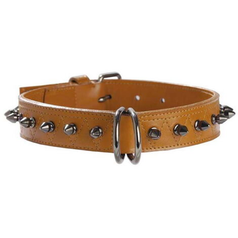 Collare beige 30 x 1,8 cm: Collare in similpelle beige con borchiette metalliche Hercule Bobby per cani