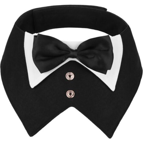 Collare da smoking per cani, collare da matrimonio o compleanno con papillon, bandana da smoking per animali domestici, adatto per animali di piccola taglia (nero, piccolo)