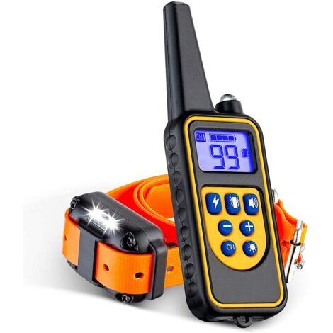 Collare di addestramento per cani, collare antiurto per cani con telecomando per cani di piccola, media e grande taglia, collare elettronico impermeabile per cani con 4 modalità di addestramento e luc
