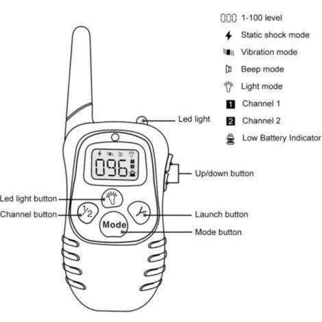 Collare elettrico ricaricabile per addestramento, impermeabile, con telecomando wireless, portata di 300 metri, adatto per l'addestramento dei cani.