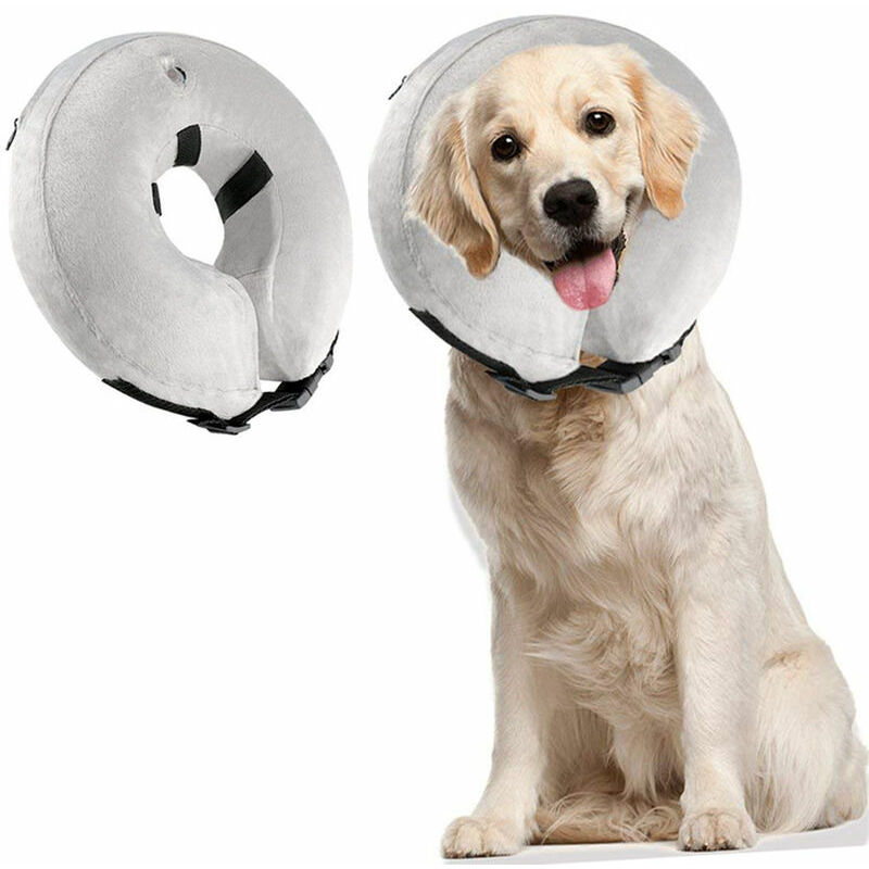 Collare elettronico di recupero a cono gonfiabile per cani di grandi dimensioni, collare protettivo regolabile per cani e gatti di grossa taglia