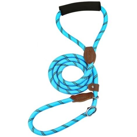 COLLARE GUINZAGLIO ANTISCIVOLO PER CANI BLU LUNGHEZZA 130 cm DIAMETRO 10 mm