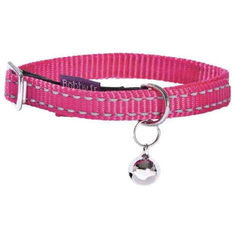 Collare in nylon fucsia con campanello modello Chat per gatti