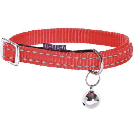 Collare in nylon rosso con campanello modello Chat per gatti