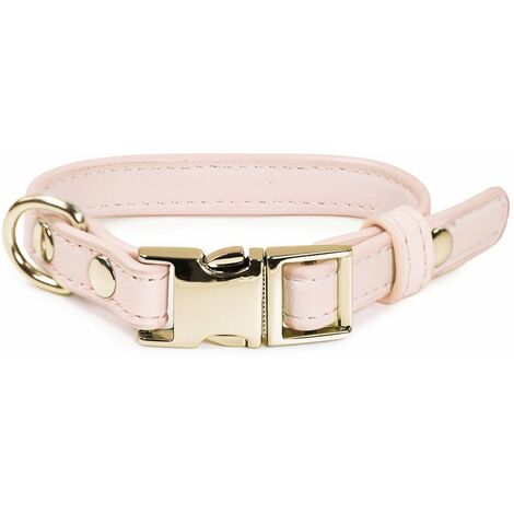 Collare in similpelle con fibbia in metallo London per cani: 1,5 x 22-30 cm collare - Marrone