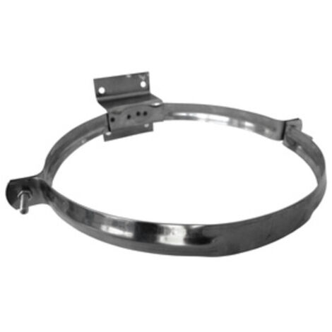 COLLARE INOX C/STAFFA P/TUBO STUFA 25CM ECO  1 PZ