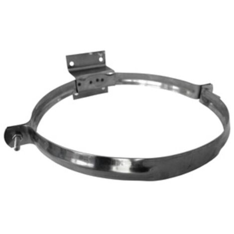 COLLARE INOX C/STAFFA P/TUBO STUFA 25CM ECO