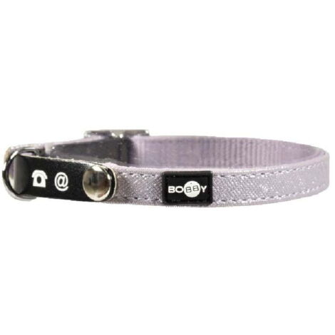 Collare lilla in nylon glitterato con linguetta per indirizzo modello Glitter per gatti