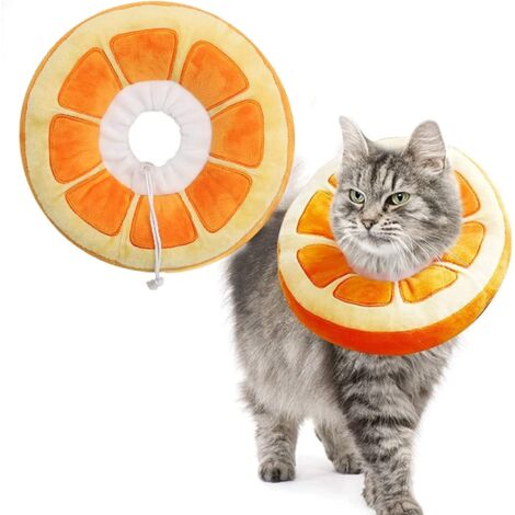 Collare morbido per la guarigione delle ferite dei gatti, collare protettivo per la convalescenza post-operatoria, simpatico collare a cono regolabile a forma di anguria per gatti, gattini e cuccioli,