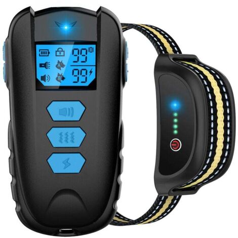 Collare per addestramento cani INHHUB con telecomando da 1650 piedi, collare per cani impermeabile IPX7 con segnale acustico, vibrazione, shock, livelli regolabili da 0 a 99, vibrazione per cani di pi