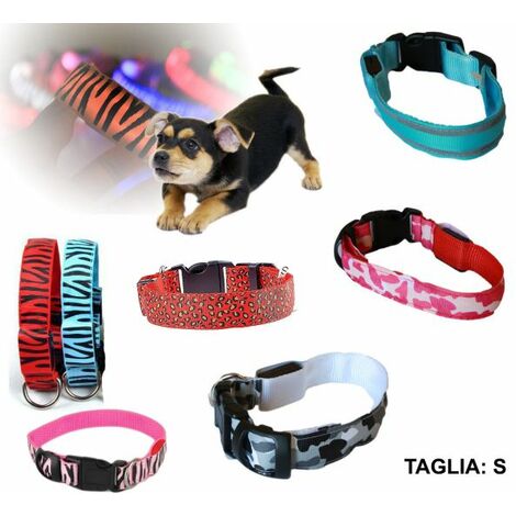 FUBUCA Collare regolabile luminoso a LED per cani ricarica solare e usb 3  taglie