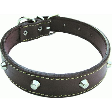 collare per cane in cuoio foderato con borchie larg mm 25 lung cm 56 collari