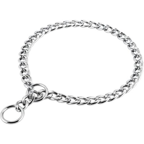 Collare per cani in ferro massiccio Collare da addestramento regolabile con catena in metallo per cani di grossa taglia S
