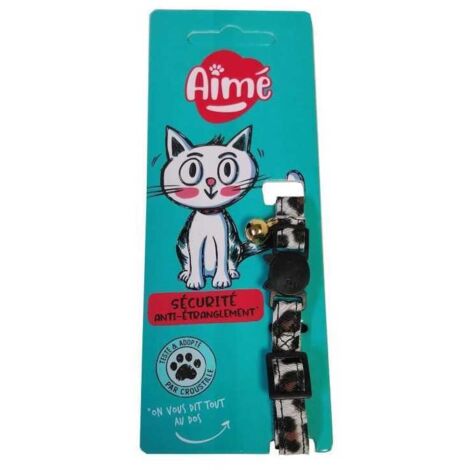 Collare per gatto AIME Savane Fiori multicolori con campanellino dorato e chiusura breakaway sicura