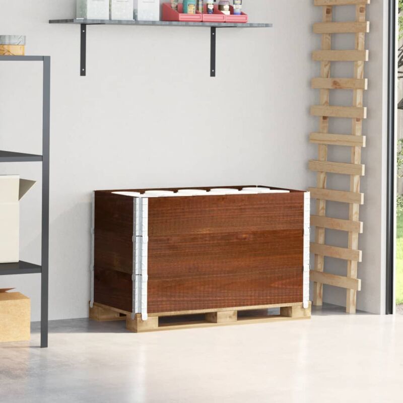 Image of Vidaxl - Paretali per Pallet 3pz Marroni 100x50cm Legno Massello di Pino