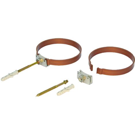 Collare reggitubo in metacrilato con supporto e tassello 3 pezzi : Colore - Rame antico, Diametro - 80