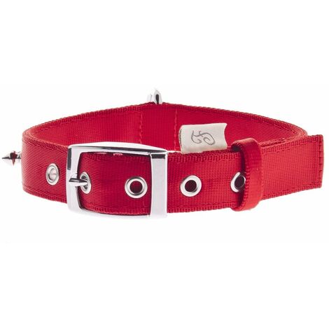 Collare regolabile con borchie in nylon per cani: 5 cm x 51-64cm - Nero