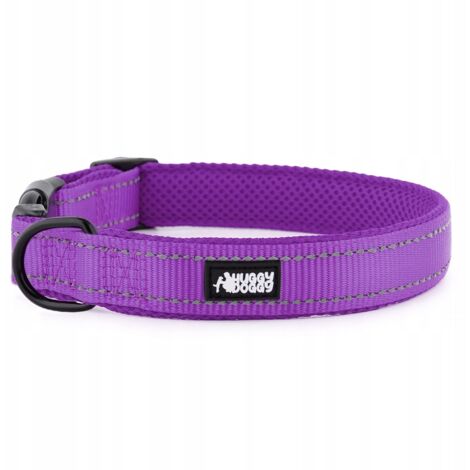 Collare regolabile HUGGY DOGGY per cani e cuccioli, SOLID, riflettente, XS