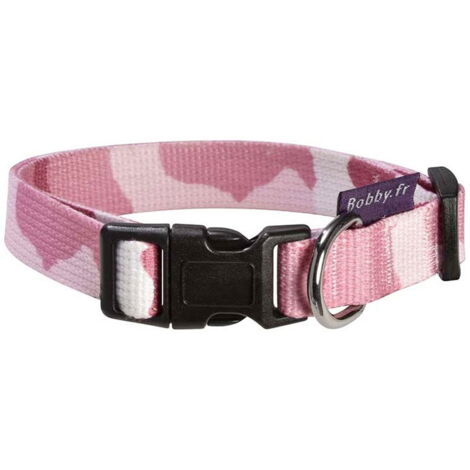 Collare rosa 1 x 18-28 cm: Collare in nylon rosa resistente modello Camouflage per cani