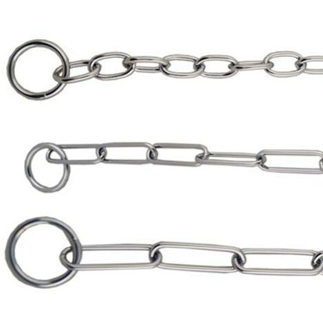 Collares de Cadena en Acero Cromado 3mm. x 45cm. ESLABóN MEDIO