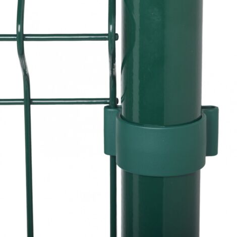 Collares de sujeción universales de 4 piezas para poste de valla rígida - Verde - Dirickx Industries