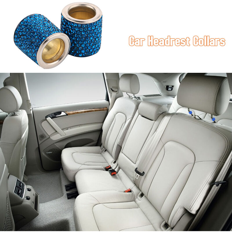 

Asupermall - Collares para reposacabezas de coche, paquete de 2, dijes de decoracion de reposacabezas de asiento de coche de cristal para coche,